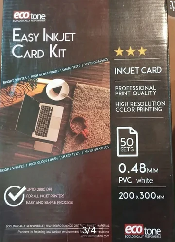 Ecotone PVC ID Card Material A4Size 0.48mm PVC/PET 50-Sets