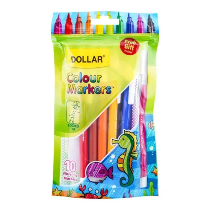 Dollar Colour Marker Pack of 10 Colors